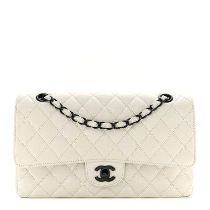 Chanel Crumpled Calfskin Quilted Medium Double Flap White 1 of 14