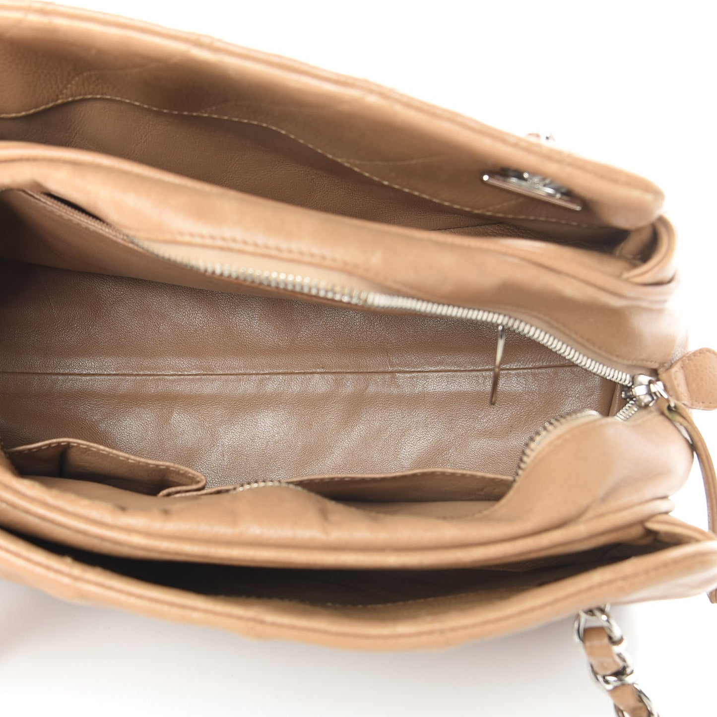 Caviar Quilted Tote Beige