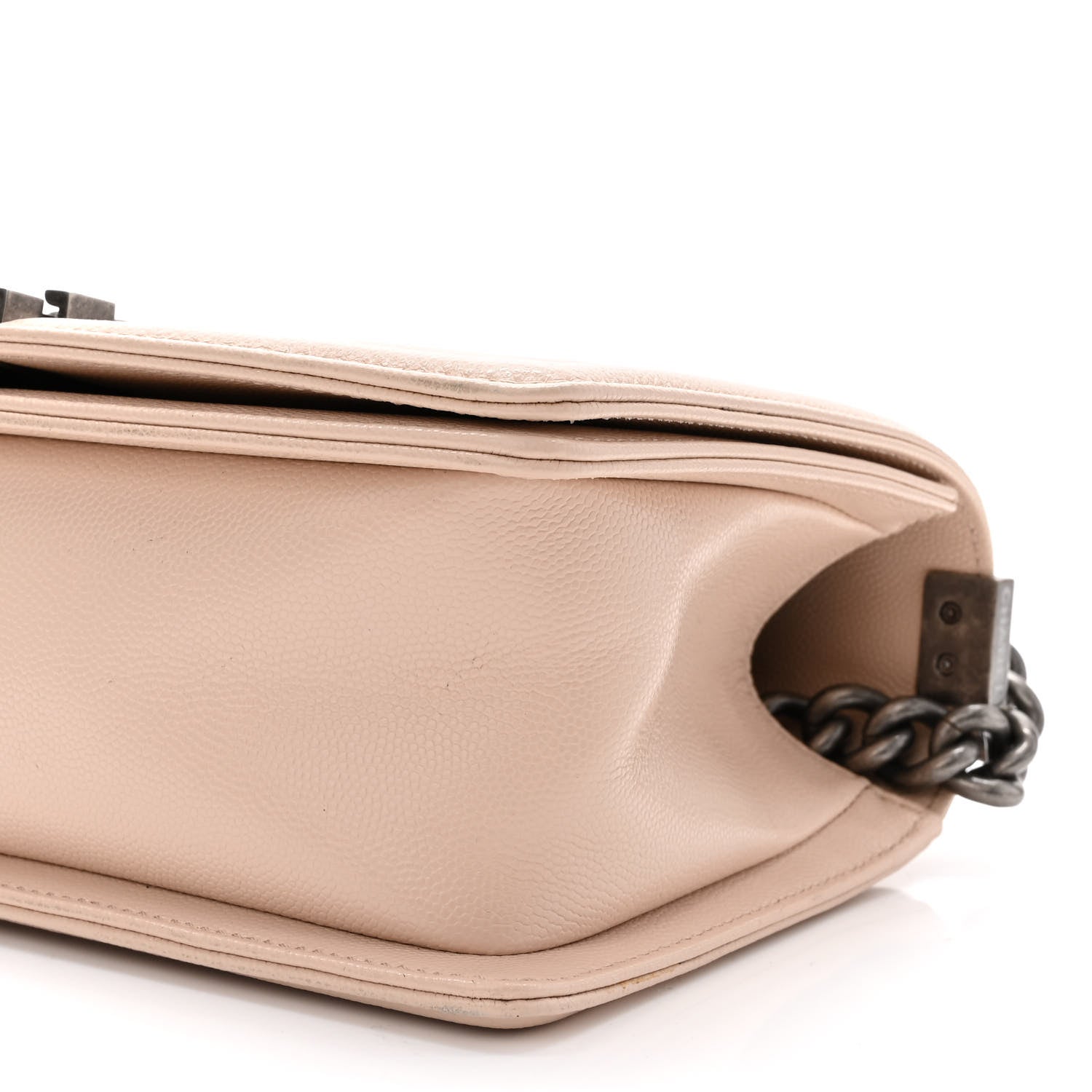 Chanel Caviar Chevron Quilted Medium Boy Flap Nude 9 of 10