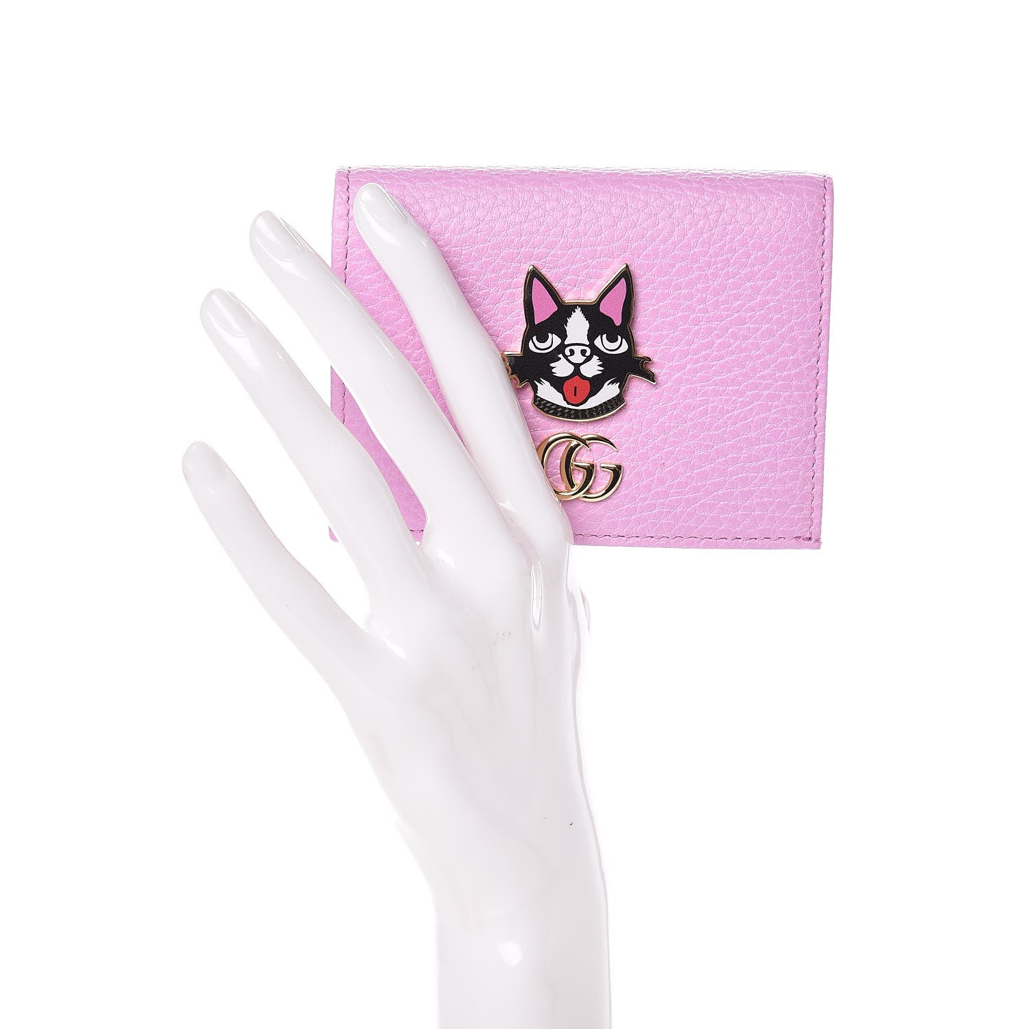 Gucci Dollar Calfskin Bosco Card Case Wallet Malva 2 of 8
