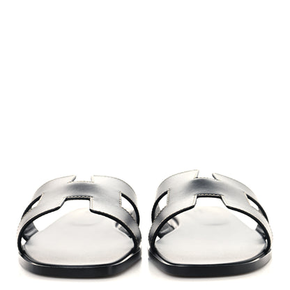 Hermes Box Calfskin Oran Sandals 41 Black 3 of 10