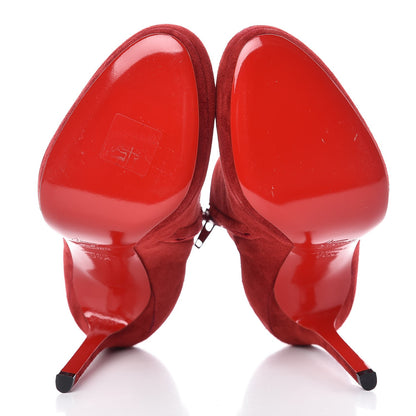 Christian Louboutin Veau Velours Bella Top 120 Ankle Boots 36.5 Carmin 5 of 10