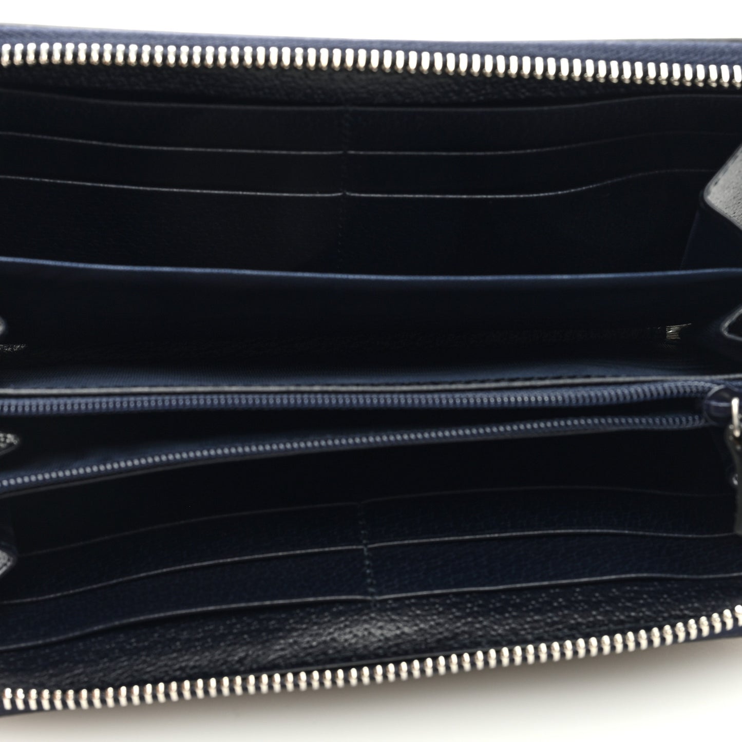 GG Supreme Monogram Textured Dollar Calfskin Web Ophidia Zip Around Wallet Beige Blue
