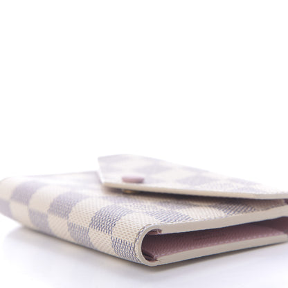 Louis Vuitton Damier Azur Victorine Wallet Rose Ballerine 7 of 9