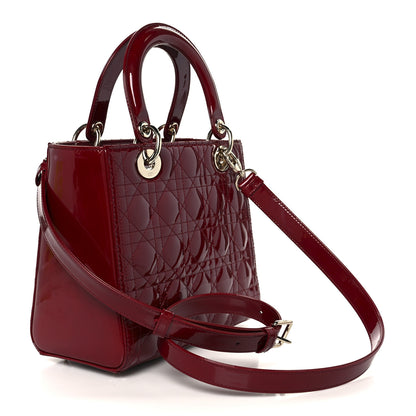 Christian Dior Patent Cannage Medium Lady Dior Red 3 of 10