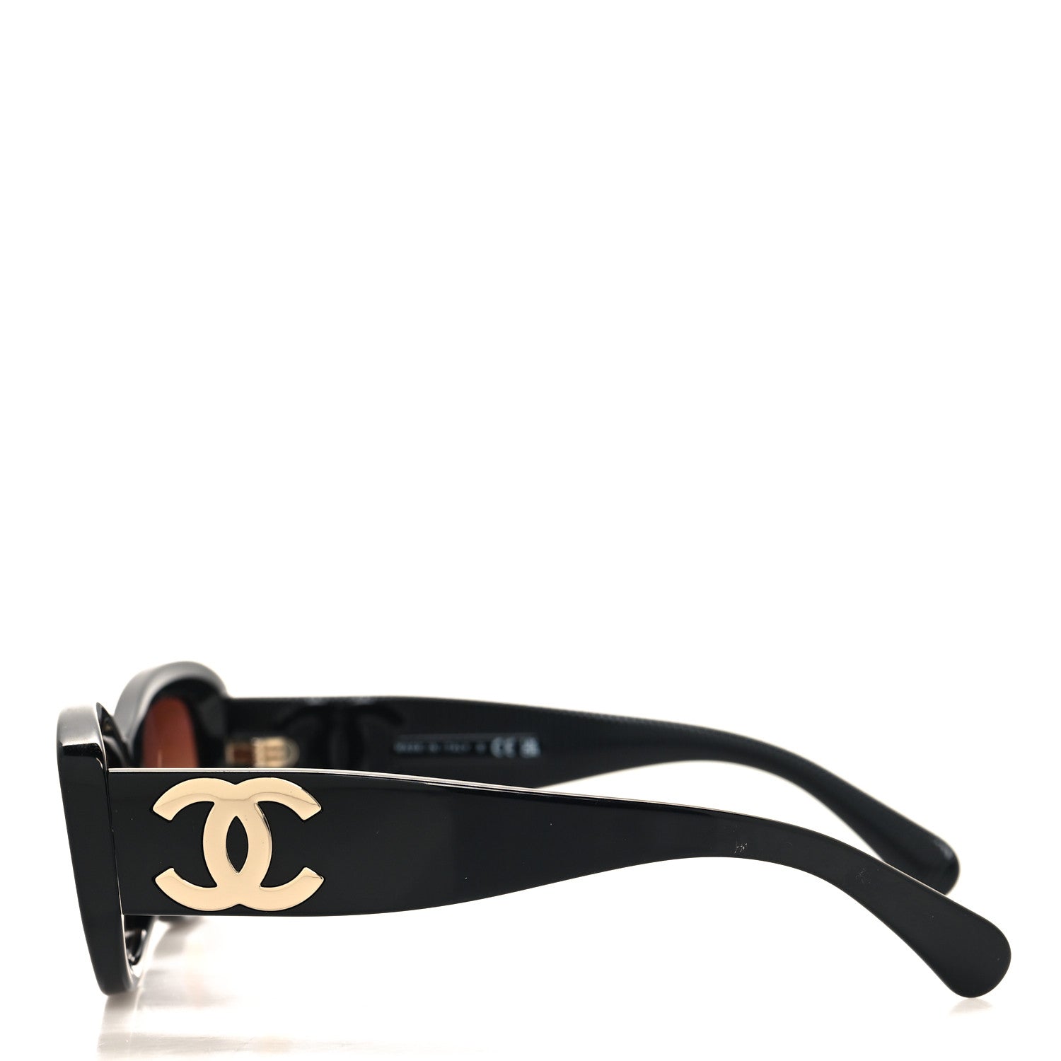 Chanel Acetate Rectangle Sunglasses 5493-A Black Brown 3 of 6