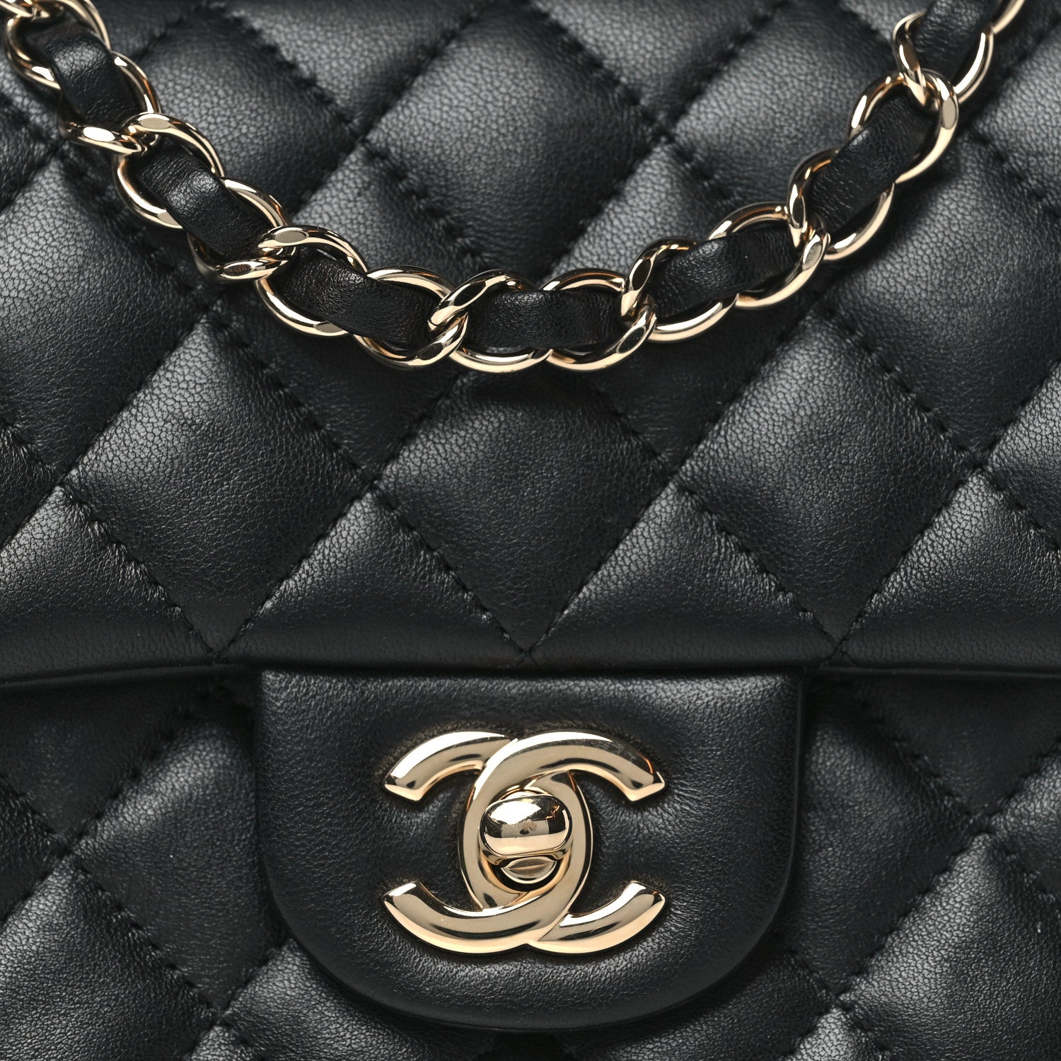 Chanel Lambskin Quilted Mini Square Flap Black 8 of 10
