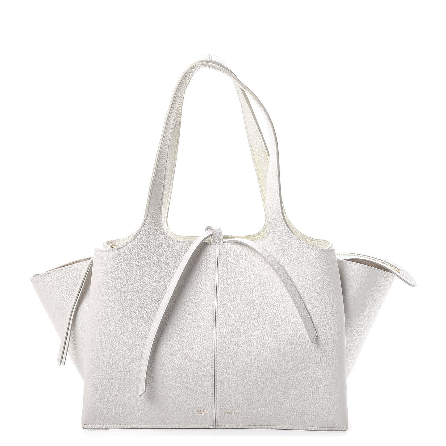 Baby Grained Calfskin Small Tri-Fold Bag White