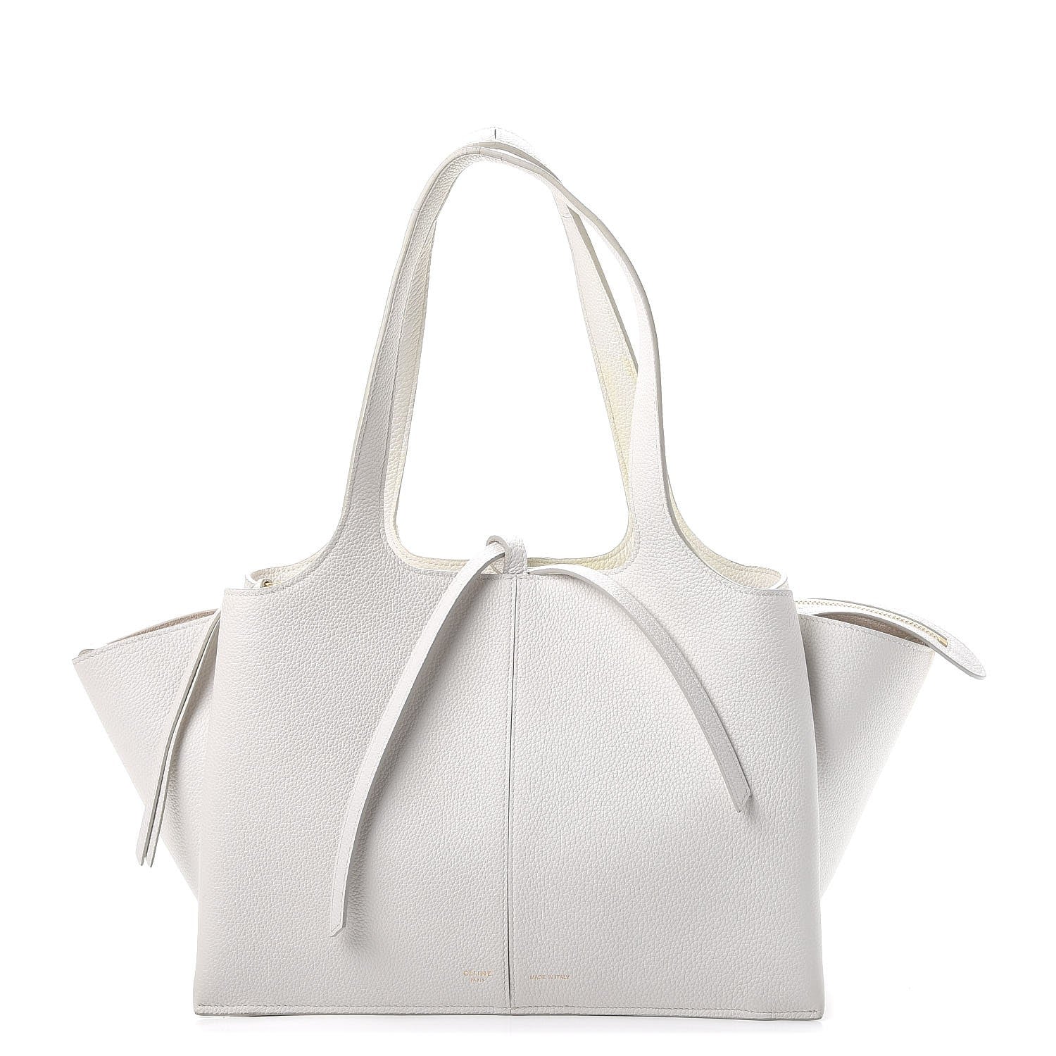 Celine Baby Grained Calfskin Small Tri-Fold Bag White 1 of 11