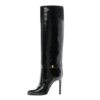 Saint Laurent Patent Calfskin Diane 100 Boots 37 Black 1 of 9