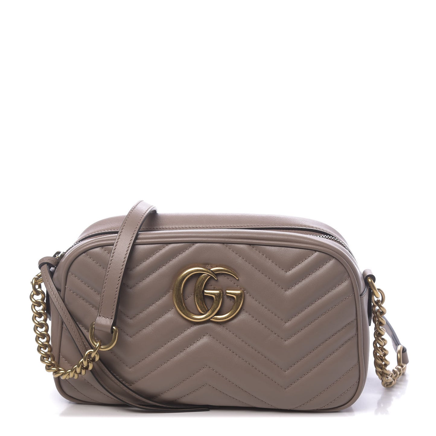 Calfskin Matelasse Small GG Marmont Chain Shoulder Bag Porcelain Rose