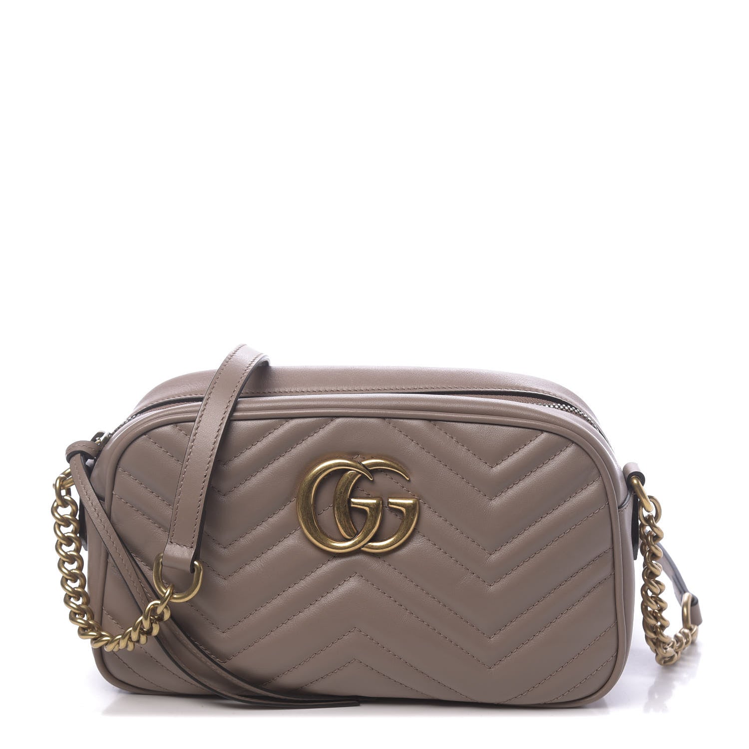 Gucci Calfskin Matelasse Small GG Marmont Chain Shoulder Bag Porcelain Rose 1 of 10