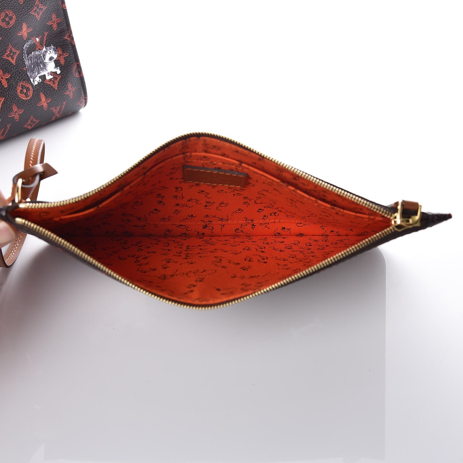 Louis Vuitton Calfskin Catogram City Steamer Cabas XXL Orange Marron 8 of 8