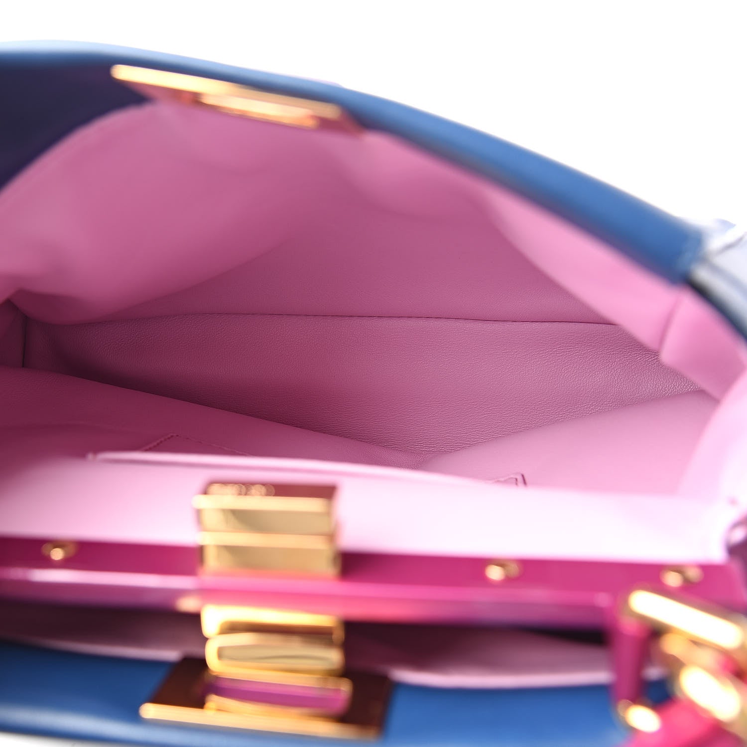 Fendi Nappa Colorblock Mini Peekaboo Iconic Satchel Iris Magenta Bubblegum 6 of 13