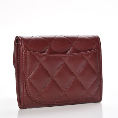 Chanel Lambskin Quilted Card Holder Dark Red 3 of 9