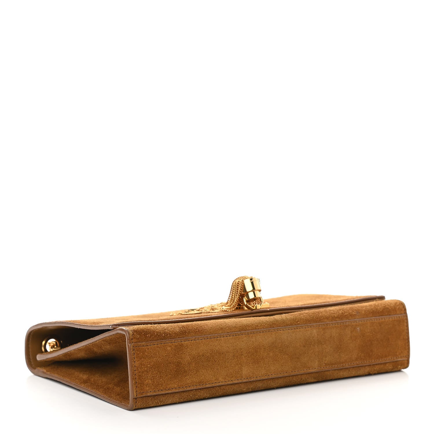 Saint Laurent Suede Medium Classic Monogram Kate Tassel Satchel Light Ochre 4 of 12