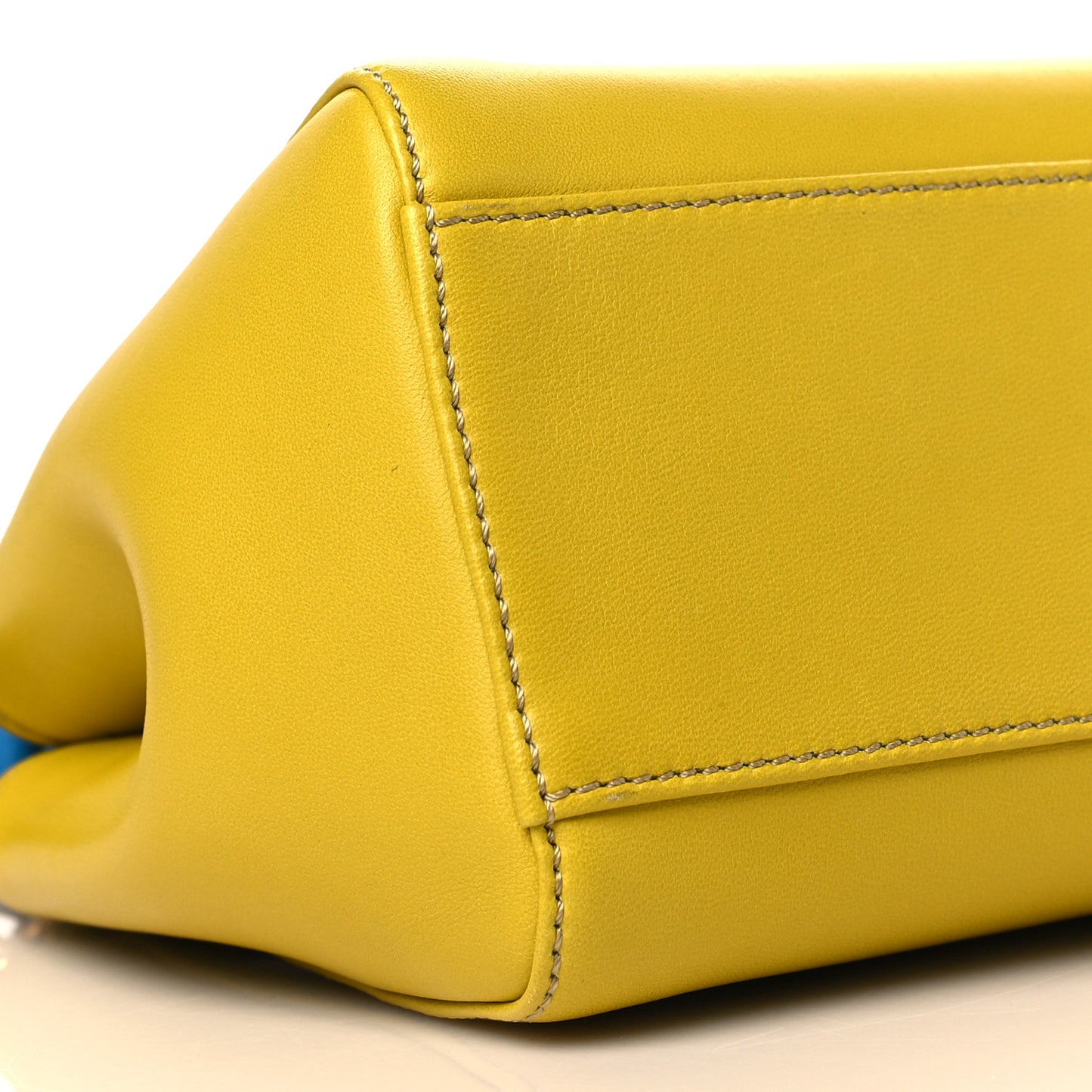 Nappa Colorblock Mini Peekaboo Iconic Satchel Lime Blue Royal Latte