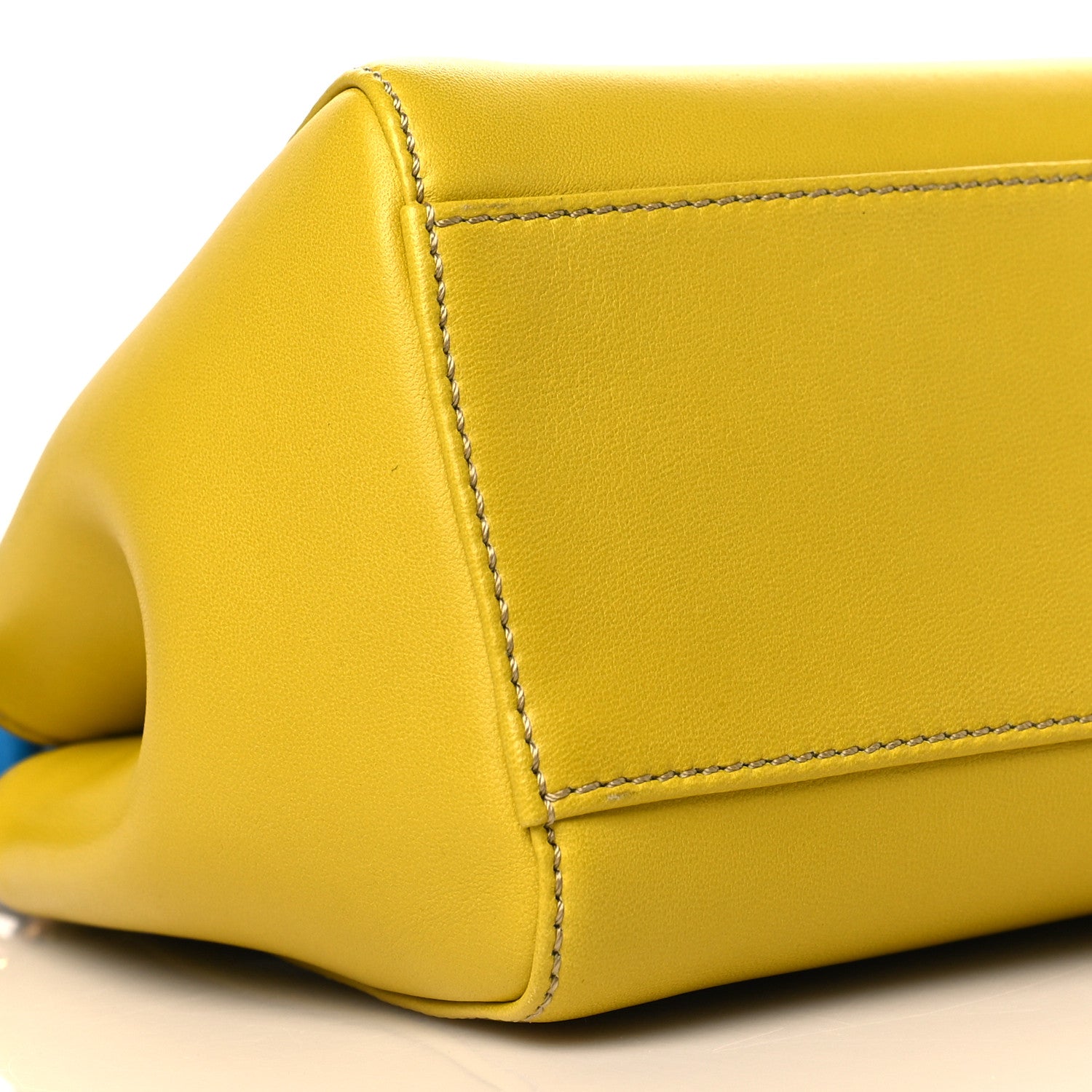 Fendi Nappa Colorblock Mini Peekaboo Iconic Satchel Lime Blue Royal Latte 10 of 11