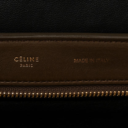 Celine Smooth Calfskin Suede Medium Tri-Color Trapeze Olive 6 of 9