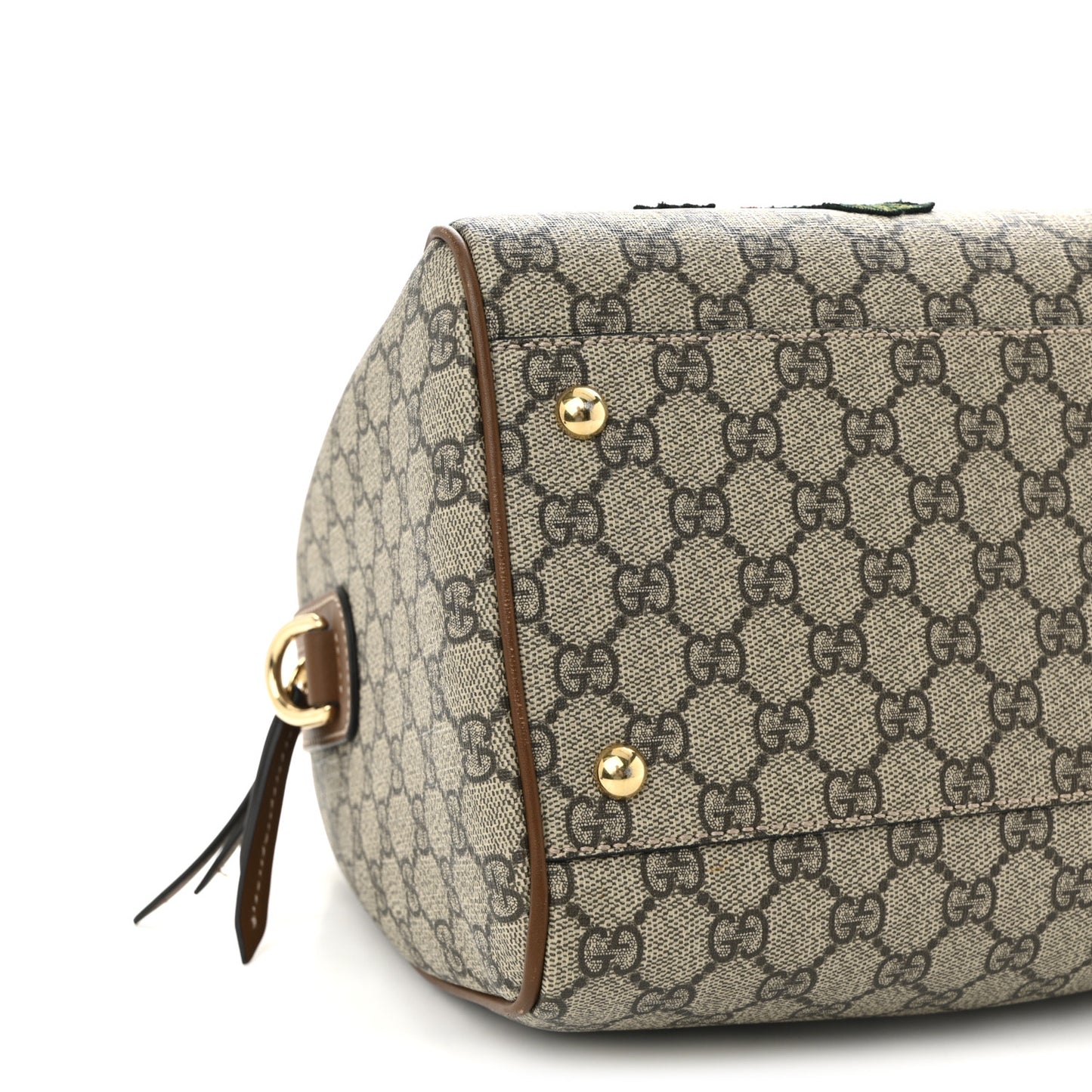 GG Supreme Monogram Bee Embroidered Medium Boston Beige Tuscany