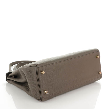 Hermes Taurillon Clemence Kelly Retourne 32 Etain 5 of 25