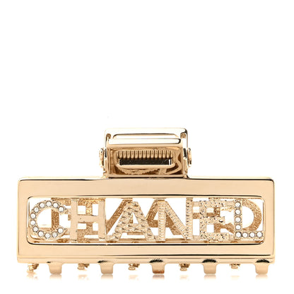 Chanel Metal Crystal CC Hair Clip Gold 1 of 4