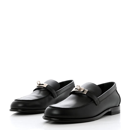 Hermes Calfskin Womens Destin Loafer 38 Black 3 of 9