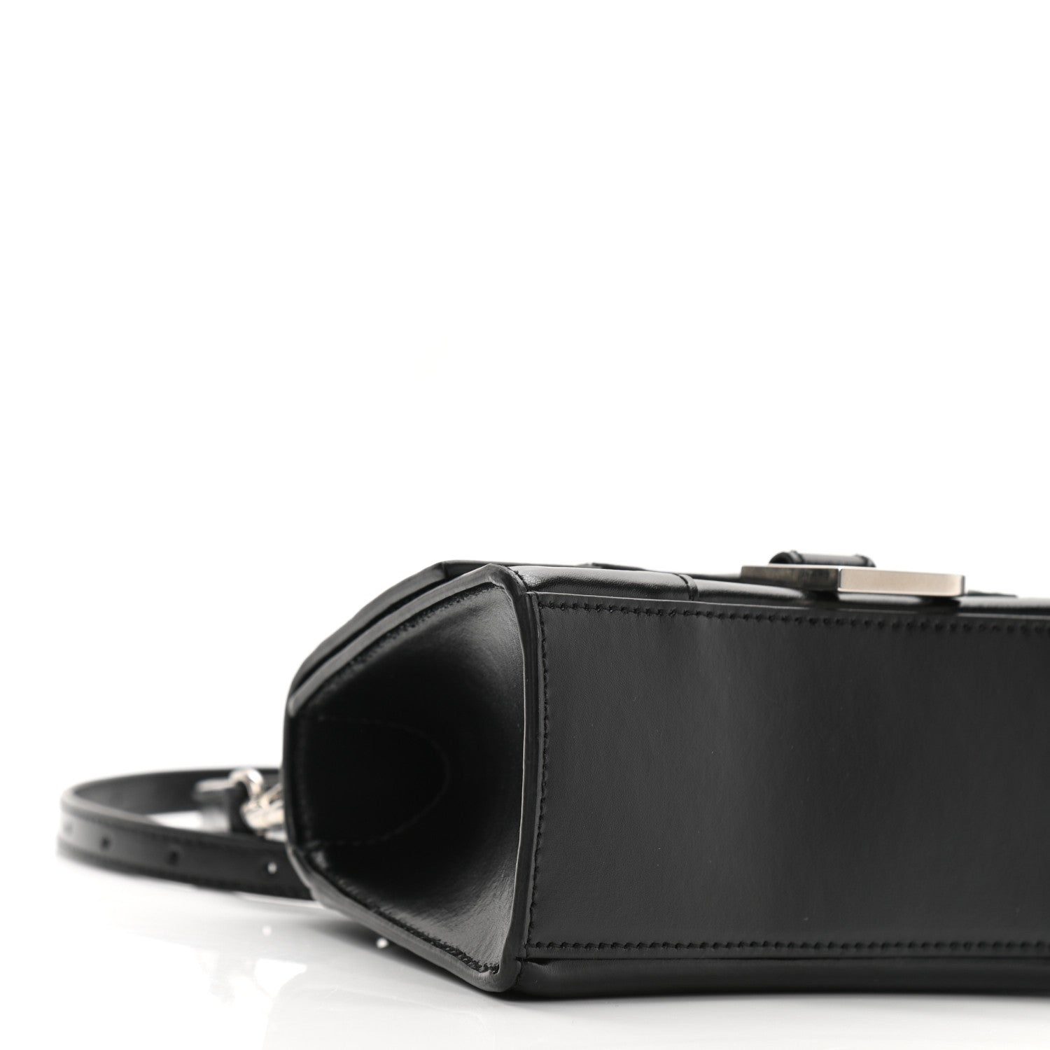 Balenciaga Box Calfskin Graffiti Logo Hourglass Top Handle Bag XS Black Silver 8 of 10