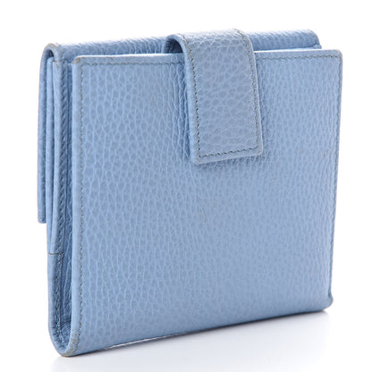 Gucci Dollar Calfskin Swing French Flap Wallet Mineral Blue 3 of 9
