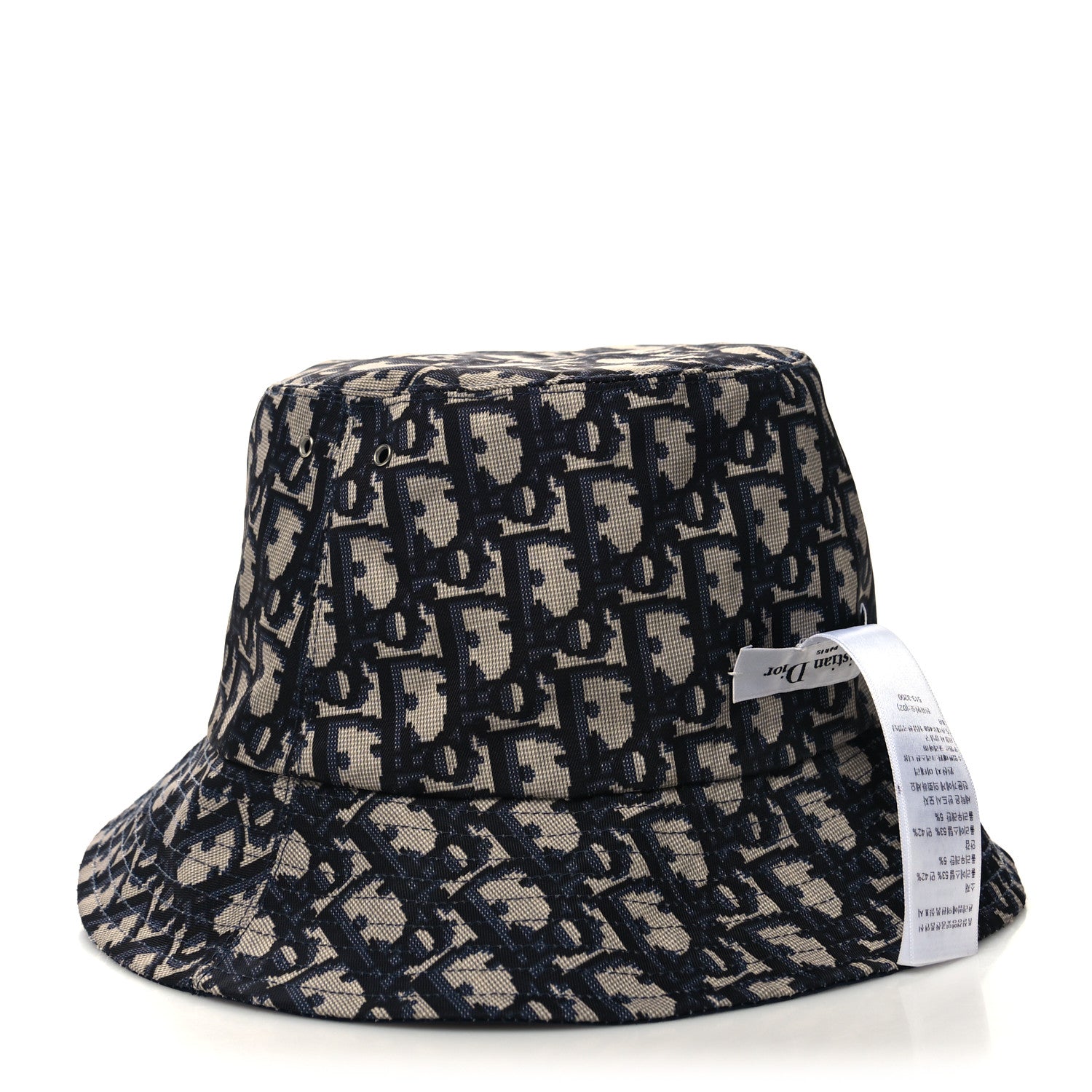 Christian Dior Oblique Reversible Teddy-D Brim Bucket Hat 57 Blue 6 of 12