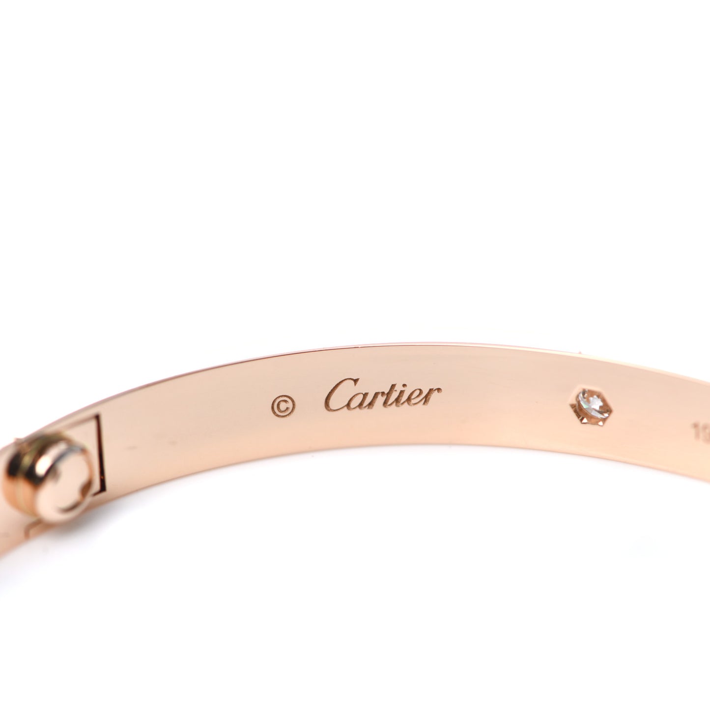 18K Pink Gold 4 Diamond LOVE Bracelet 19