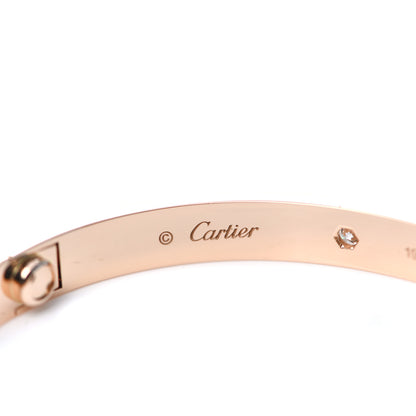 Cartier 18K Pink Gold 4 Diamond LOVE Bracelet 19 4 of 8