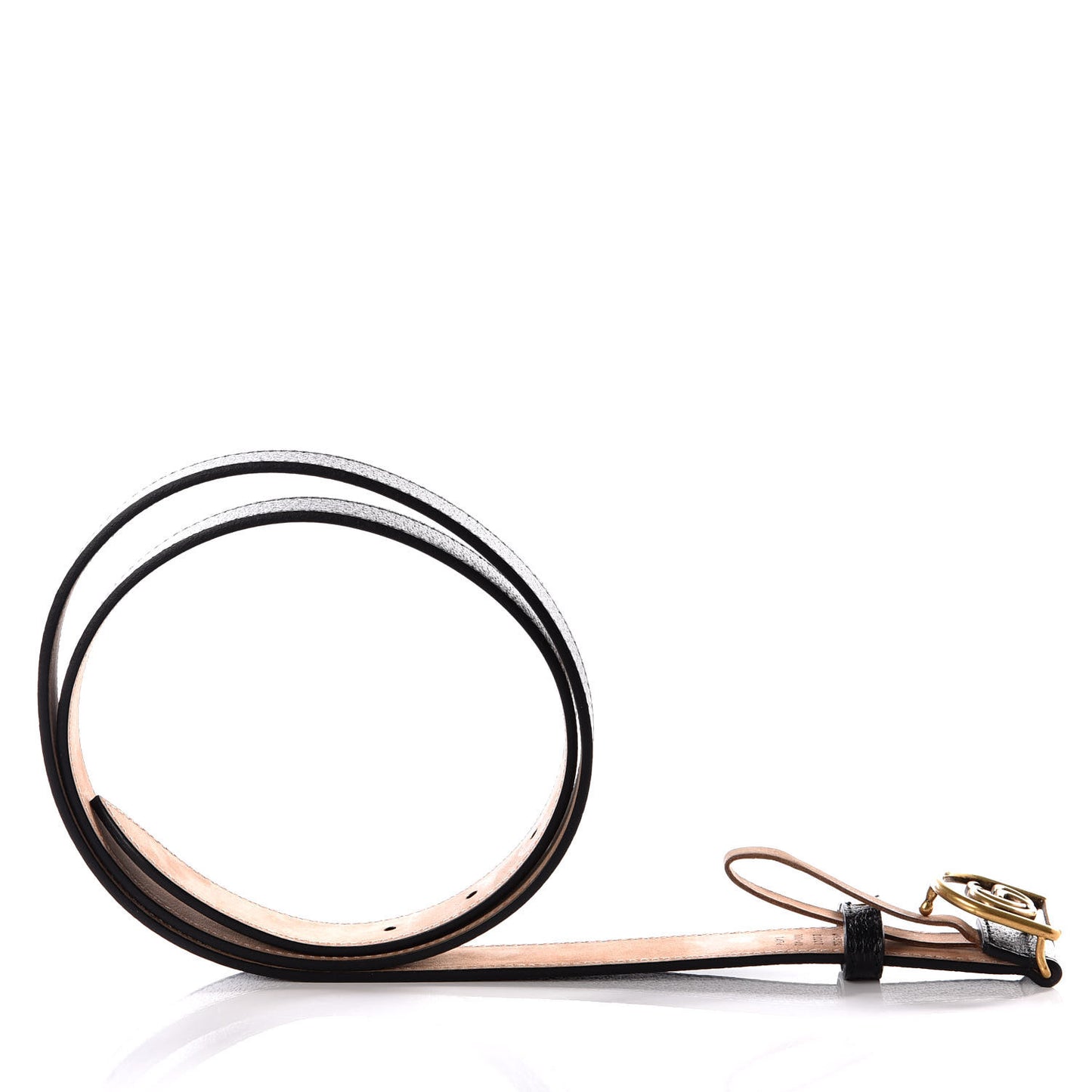 Calfskin Framed Double G Belt 100 40 Black