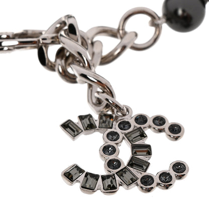 Chanel Pearl Baguette Crystal CC Bracelet Silver Grey 5 of 6