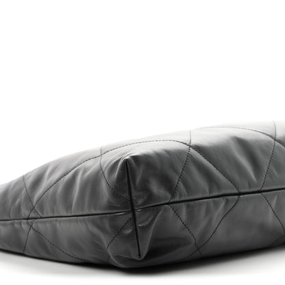 Chanel Shiny Calfskin Quilted Chanel 22 Dark Grey 10 of 12