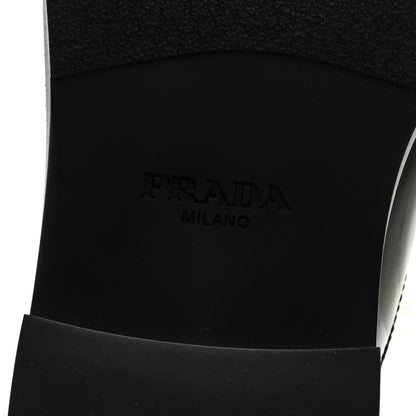 Prada Spazzolato Metal Triangle Logo 40mm Loafer Mules 36.5 Black 6 of 9