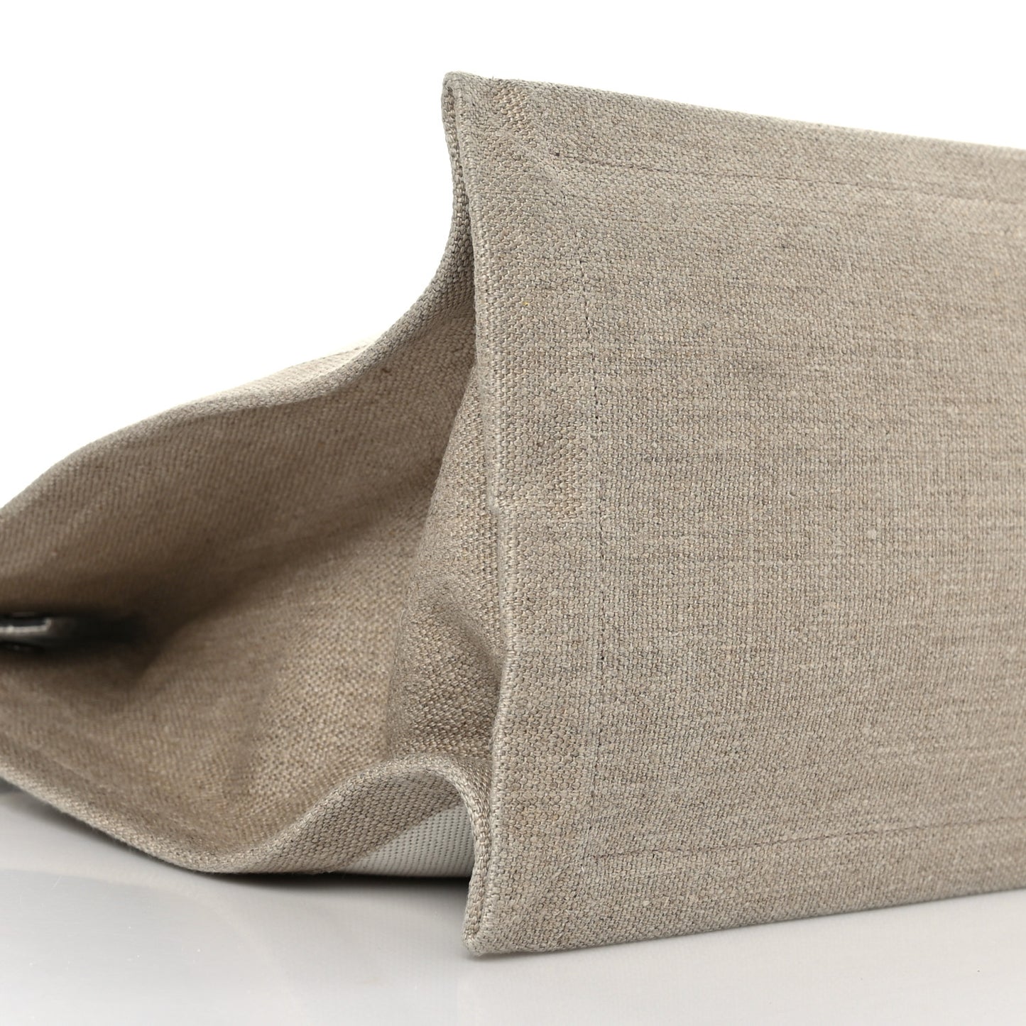 Linen Calfskin Small Rive Gauche Tote Greggio Natural