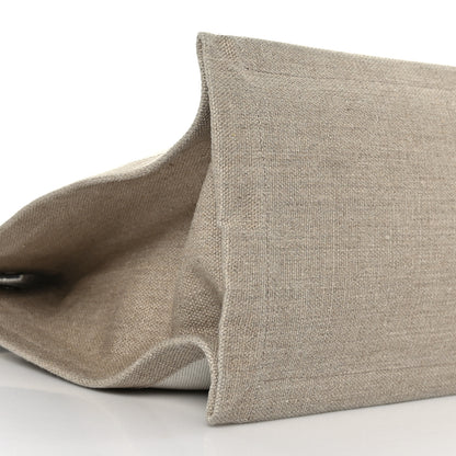 Saint Laurent Linen Calfskin Small Rive Gauche Tote Greggio Natural 7 of 8