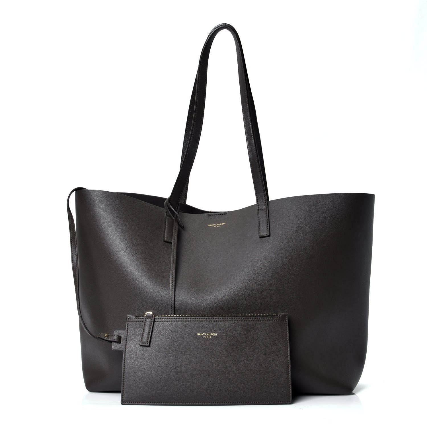 Saint Laurent Calfskin Large Shopping Tote Kaki Militaire 1 of 4