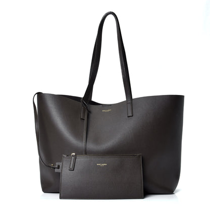 Saint Laurent Calfskin Large Shopping Tote Kaki Militaire 1 of 4