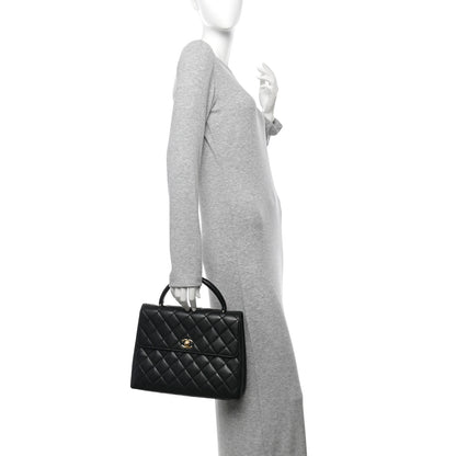 Chanel Lambskin Quilted Jumbo Kelly Flap Bag Black 2 of 11