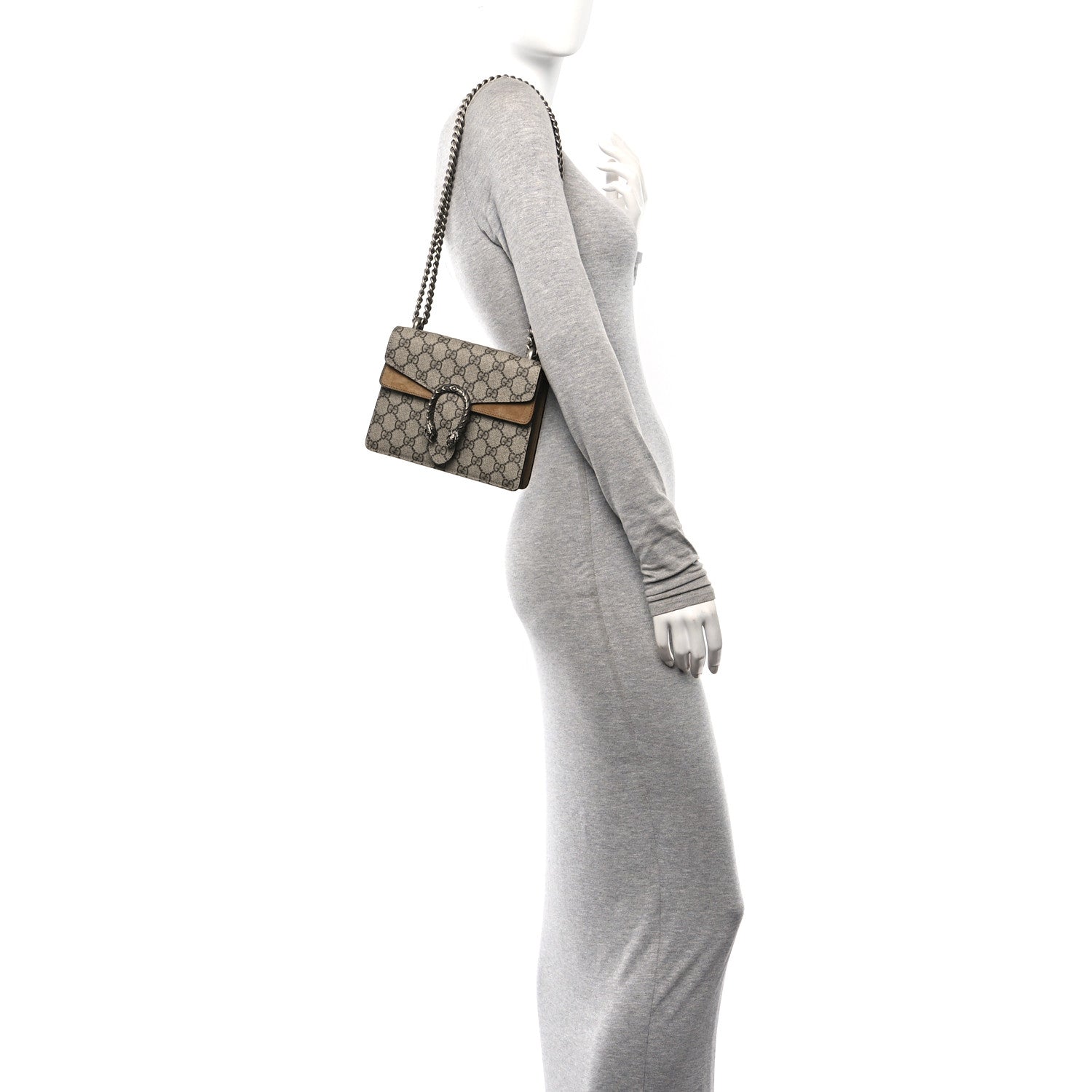 Gucci GG Supreme Monogram Mini Dionysus Shoulder Bag Taupe 2 of 10