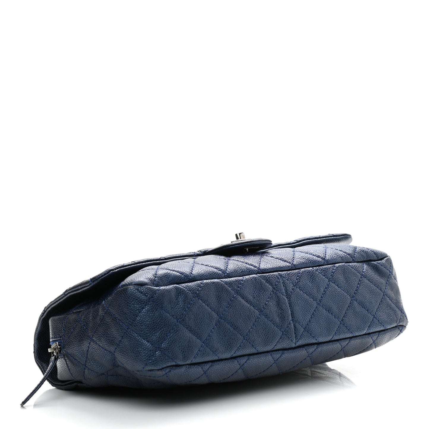 Iridescent Caviar Quilted Jumbo Easy Flap Blue