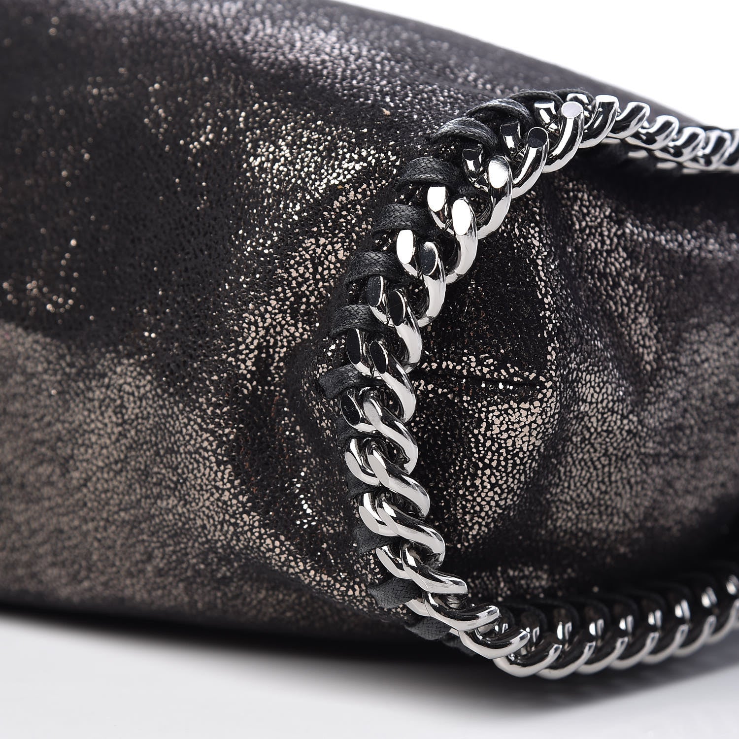 Stella McCartney Chamois Shiny Dotted Falabella Fold Over Tote Ruthenium 9 of 9