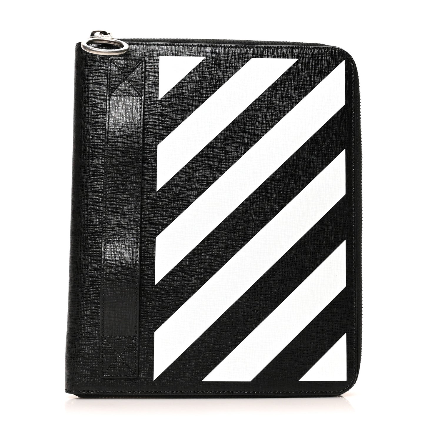Saffiano Striped Diag Agenda Black White