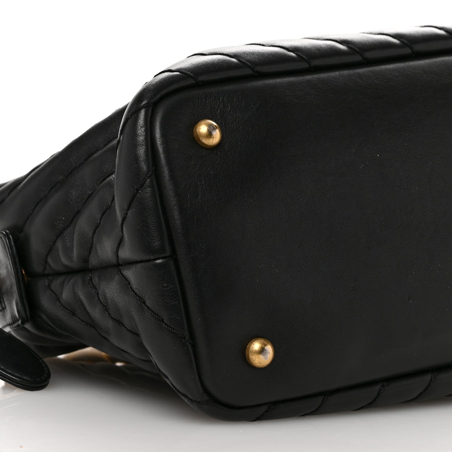 Calfskin Chevron Quilted Surpique Tote Black
