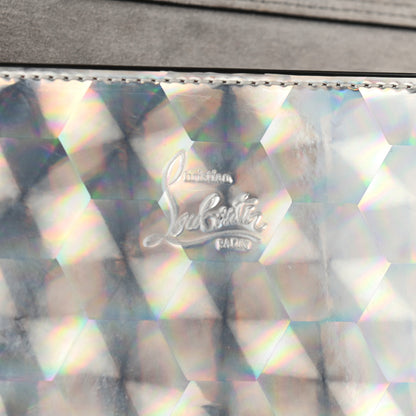 Christian Louboutin Metallic Calfskin Spikes Paloma Clutch Silver 6 of 8