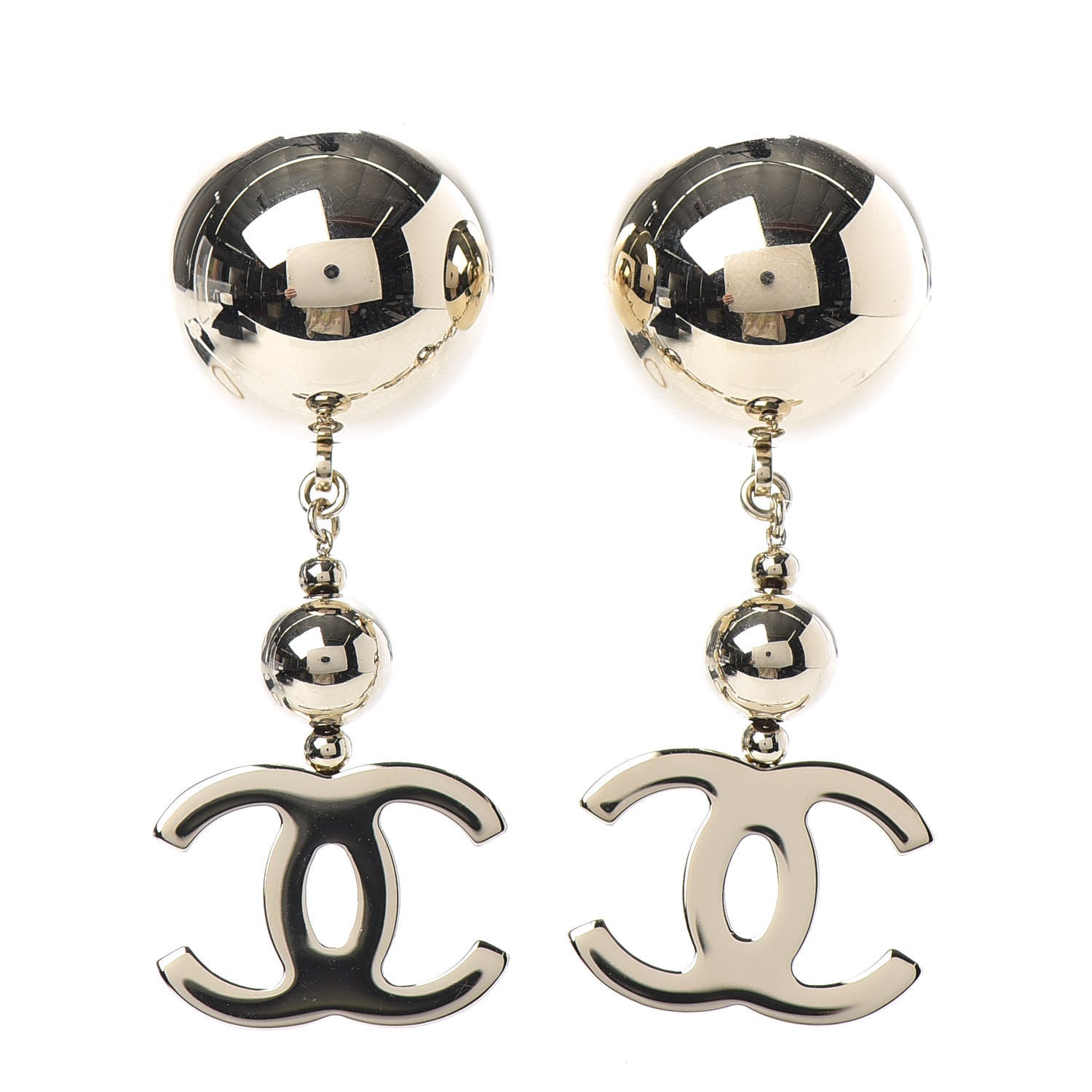 Chanel Metal CC Drop Earrings Gold 1 of 4