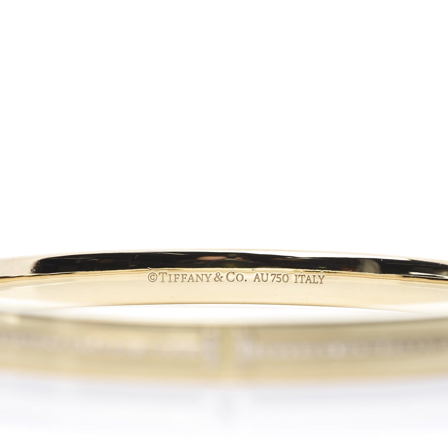 18K Yellow Gold Diamond T Hinged Bangle Bracelet