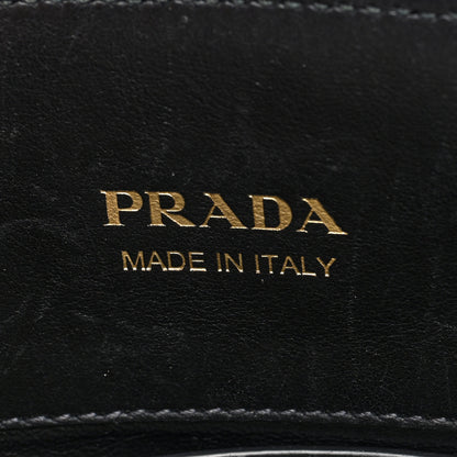 Prada Saffiano City Calfskin Mini Bibliothèque Top Handle Black White 7 of 10